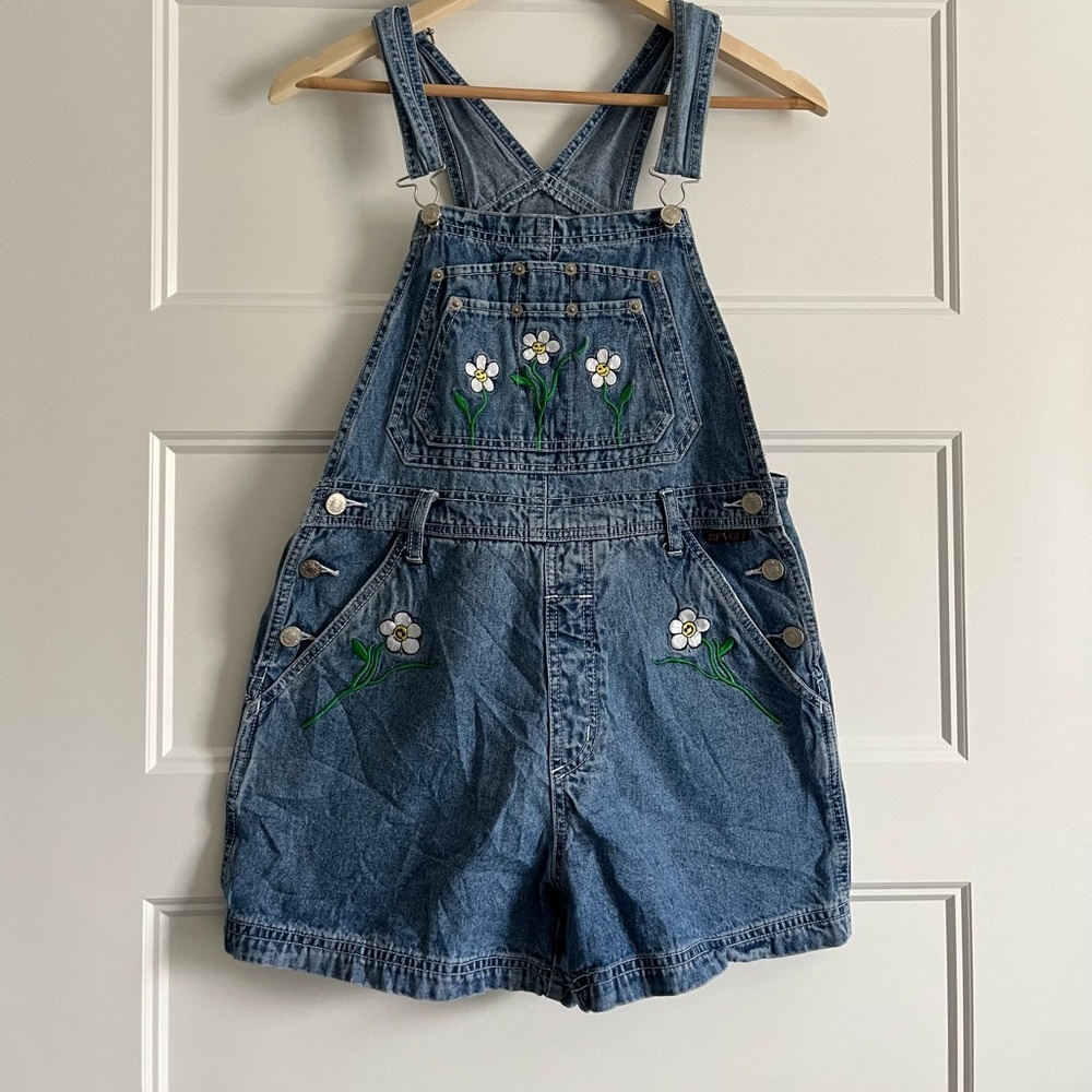 VINTAGE Revolt Clothing Co Romper Blue Denim Bib Coveralls